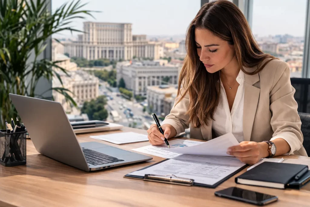 Asesora registrando la actividad empresarial con código CAEN en Rumanía