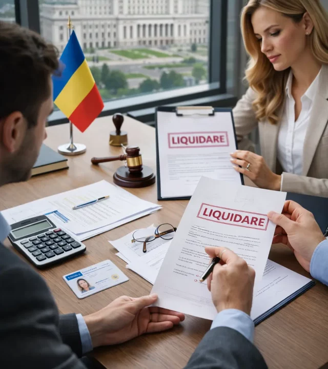 Asesor legal gestionando el cierre y liquidación de una empresa en Rumanía